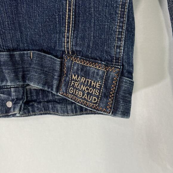 Marithe Francois Girbaud Y2K Jean Jacket Women Small Blue Denim Logo Trucker VTG - Picture 8 of 14